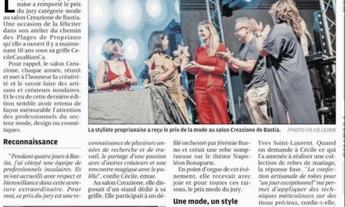 Parution Corse-Matin 2019